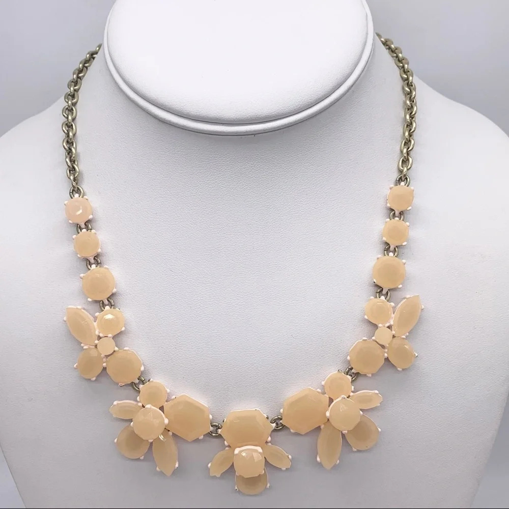 J. Crew Peach Pink Faceted Necklace